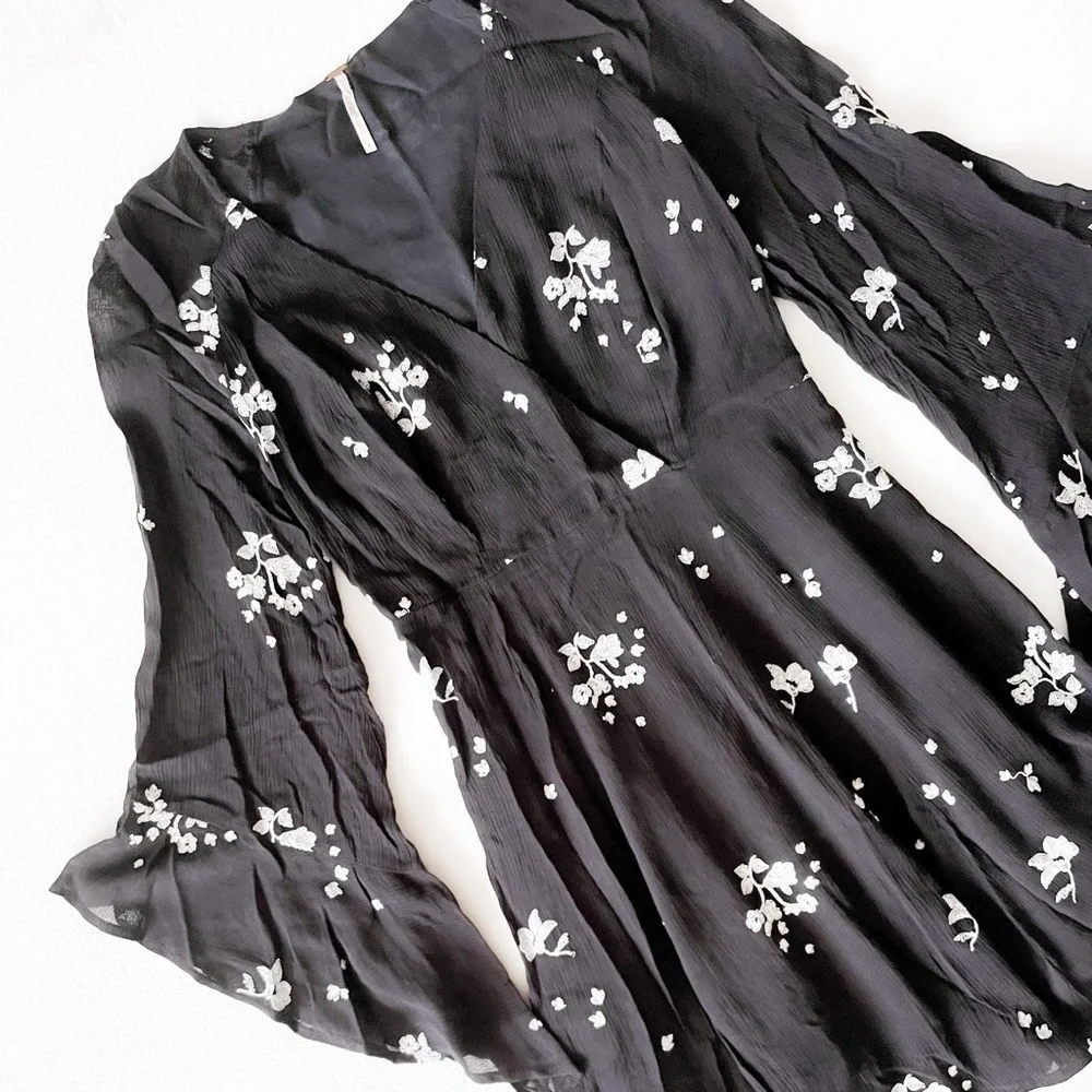Free People Embroidered Bell Sleeve Dress - Picture 3 of 13